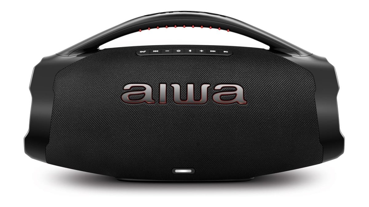 Caixa de Som Boombox Plus AIWA BBS-01-B 200W Bluetooth 5.3-200W RMS – 30 Horas de Bateria – Resistente à Poeira e Água – Preto