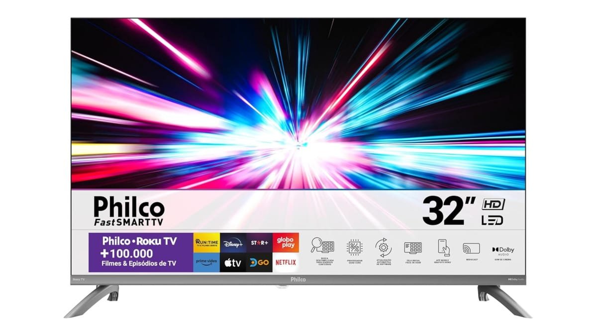 Smart TV 32″ Philco LED Roku Tv HD Dolby Audio P32CRA