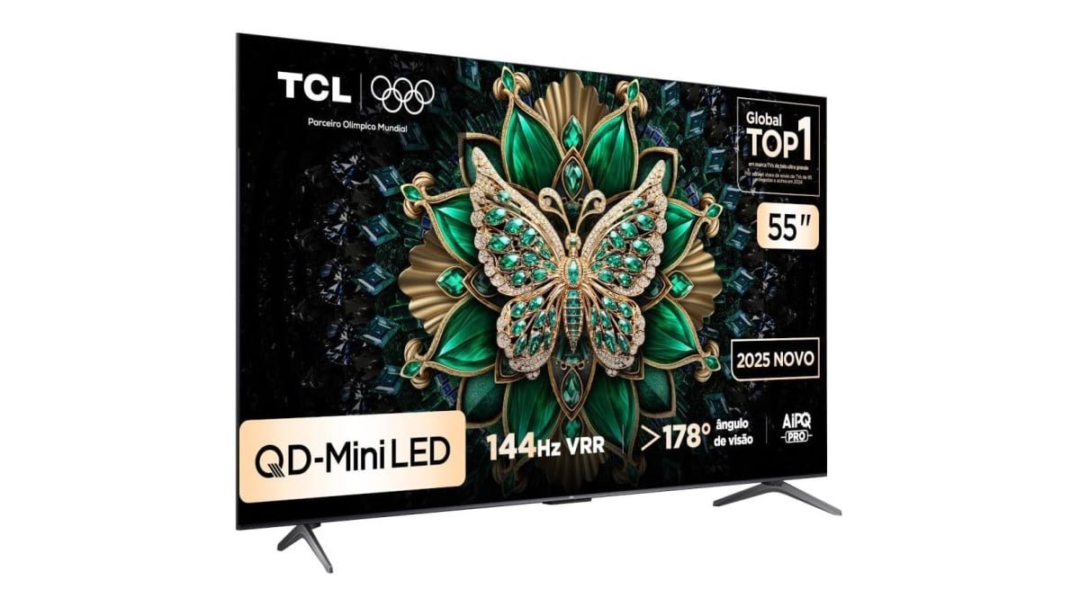 Smart TV TCL 55 Polegadas QLED Mini LED 4K C6K WiFi Bluetooth Google TV 4 HDMI 144Hz HDR10+ 55C6K