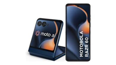 Smartphone Motorola Razr 60-256GB 24GB (12GB RAM+12GB Ram Boost) Tela dobrável 6,9″ pOLED e externa 3,6” Moto AI camera IP48 – Azul Marinho