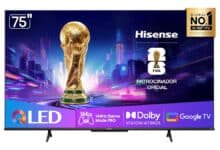 Hisense Smart TV UHD 4K QLED 75″ Polegadas 75Q7QG Google TV Modo Jogo Pro 144 Hz, AMD FreeSync Premium, Dolby Vision Atmos e Compatível com Alexa