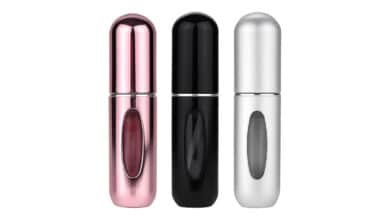 Kit 3 Unidades Mini Frasco Portátil de Perfume Recarregável com Borrifador Spray Leve na Bolsa Estojo de Maquiagem Super Prático para Viagens 5ml – Frasco Premium