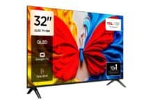 Smart TV TCL 32 Polegadas HD QLED S5K WiFi Bluetooth Google TV 2 HDMI HDR10 Dolby Audio 32S5K