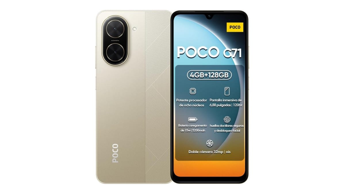 Smartphone Xiaomi Poco C71 Ouro 4G 4GB RAM 128GB ROM