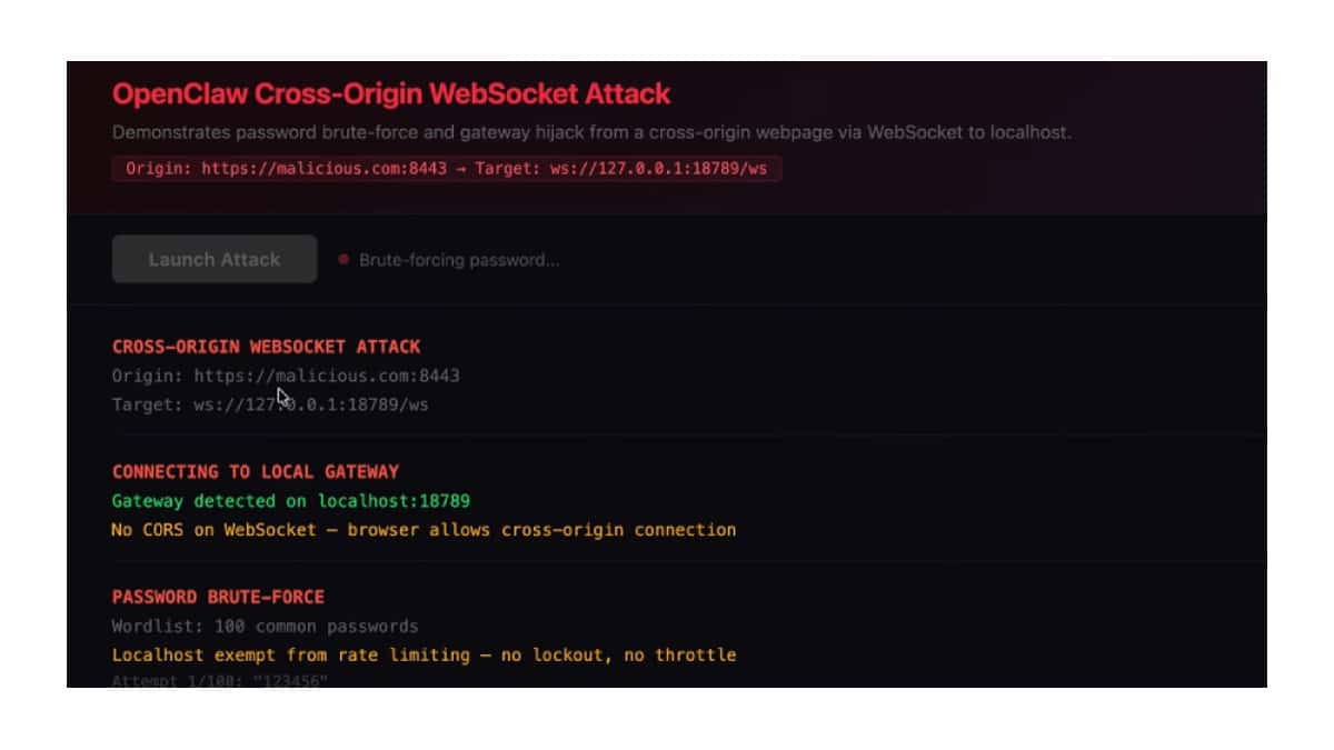 Falha no ClawJacked permite que sites controlem agentes OpenClaw via WebSocket