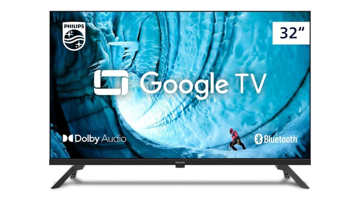 PHILIPS, Smart TV, 32” HD, 32PHG6909/78, Google TV, Comando de Voz, HDR
