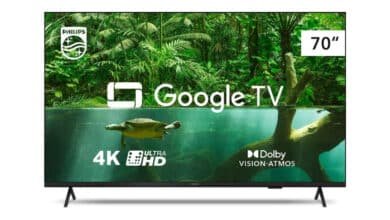 Smart TV Philips 70″ 4K 70PUG7408/78, Google TV, Comando de Voz, Dolby Vision/Atmos, VRR/ALLM, Bluetooth