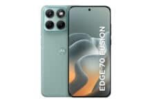 Smartphone Motorola Edge 70 Fusion 5G – 256GB 24GB (8GB RAM + 16GB RAM Boost), camera 50MP Sony Lytia 710, Tela 1.5K extreme Amoled 144hz – Verde Claro
