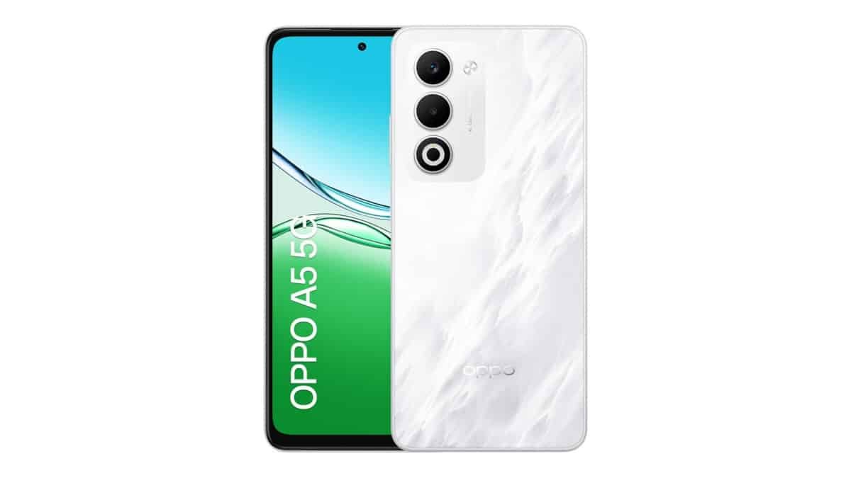 Smartphone OPPO A5 5G 256GB 8GB Ram IP65 50MP AI Câmera Bateria 6000mAh NFC Branco