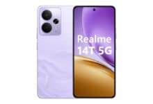 Smartphone Realme 14T 256GB,8GB Ram, 5G, Roxo