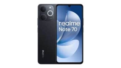Smartphone Realme Note 70 RMX5313 8GB de RAM / 256GB. Bateria de 6300mAh e tela de 6,74″ 90Hz HD+, IP54 com Resistência Militar a impactos. Cor Obsidian Black (Preto). Global Anatel