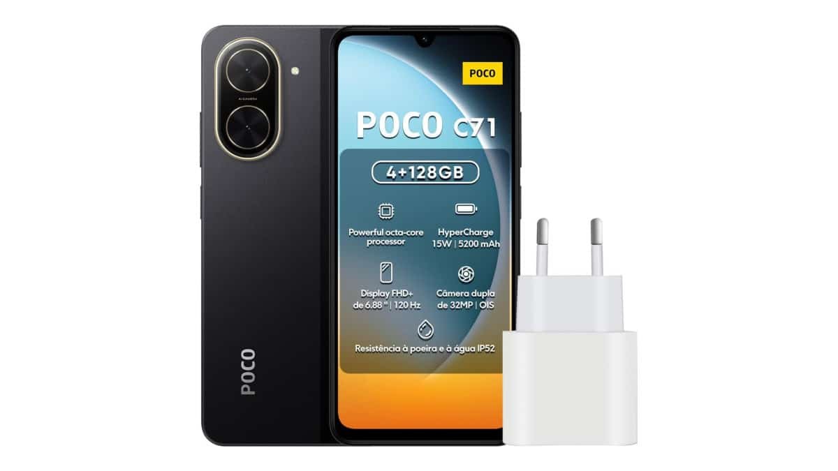 Smartphone Xiaomi Poco C71 Preto 4G 4GB RAM 128GB ROM[25028PC03G]
