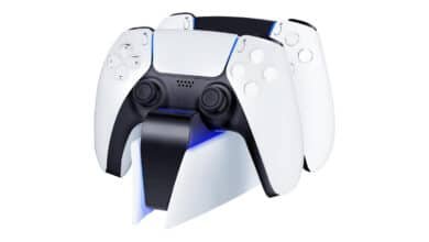 Base de Carregamento Rápido para Controles PS5, Carregador Controle PS5 para 2 Controles com Indicador LED, Estação de Carregamento Dock com Cabo USB, Suporte para Controle PS5, Acessórios PS5