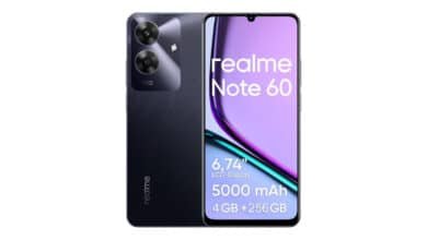 Celular Realme Note 60, 256GB ROM 4GB RAM 6.74“ Tela, 5000mAh Android 14 Octa Core Dual SIM Preto