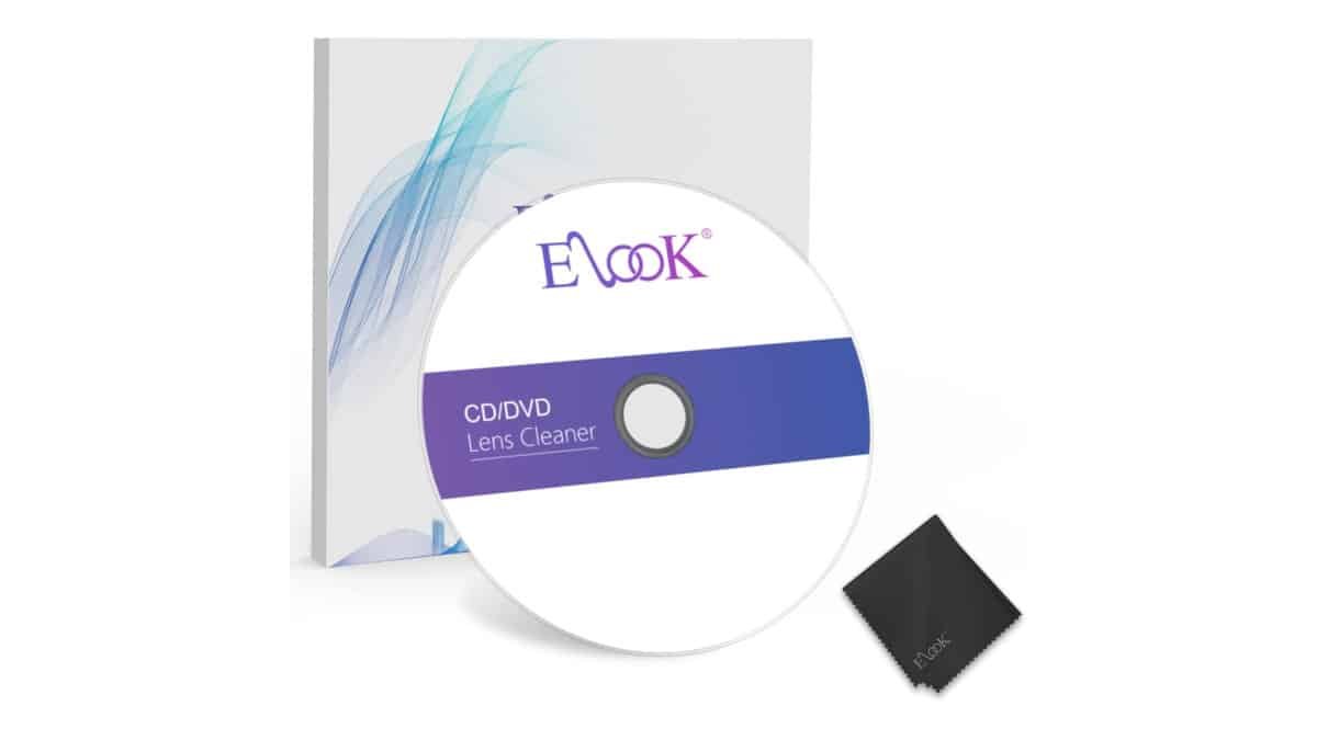 Elook Limpador de CD Player, disco de limpeza de lente a laser para leitor de CD/VCD/DVD, pano de microfibra incluído.