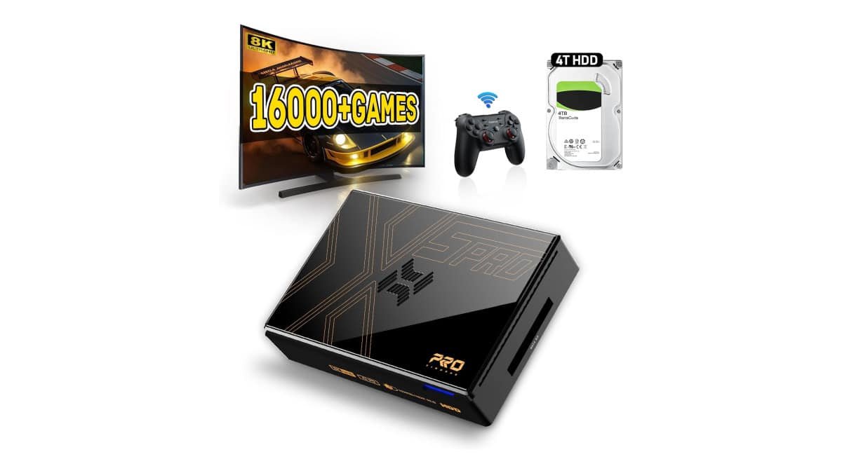 Kinhank Super Console X5 Pro Retro Gaming Com Mais De 16.000 Jogos, Sistema Operacional Android 12.0, Rockchip Rk3588S, Emulador Console, Saída 8K Uhd, Wi-Fi 6, Bt 5.0, Av1, Sata 3.1, Gigabit Ethern