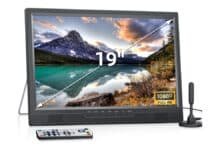 NORTHING TV portátil de 19,2 polegadas com antena, TV pequena LED 1080p com entrada HDMI/entrada AV/porta USB, monitor portátil com suporte embutido, para acampamento, cozinha, quarto, pátio, trailer