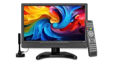 TV LED HD de 14 polegadas, televisão pequena portátil com entrada HDMI, sintonizador digital embutido/HDMI/USB/DC-12 polegadas – suporta montagem na parede – para quarto, cozinha, trailer