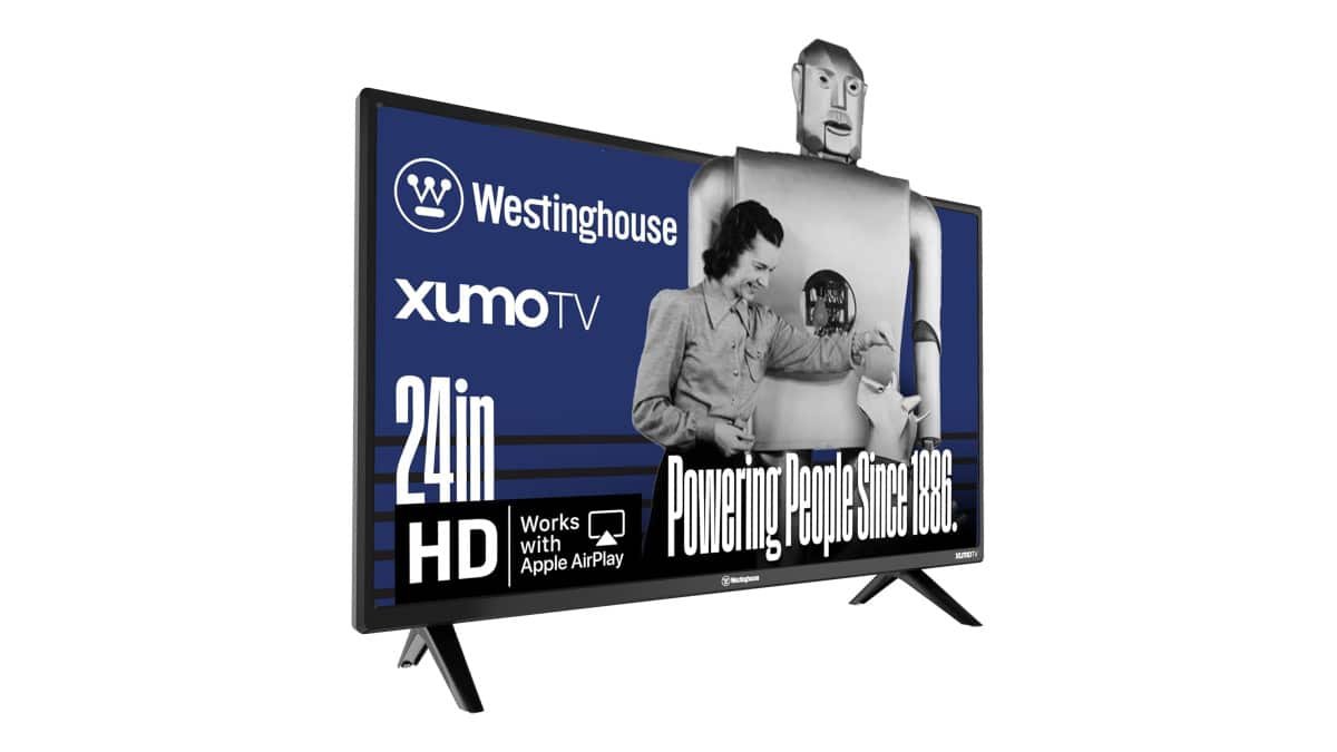 Westinghouse Smart TV de 61.0 cm, TV HD Xumo com controle remoto de voz, televisão de tela plana com Dolby Atmos, Bluetooth, Apple AirPlay, Wi-Fi e conectividade móvel