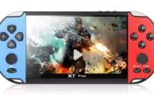 X7 Plus Console Portátil de Jogos Retro – Tela HD 8GB, Controles Azul e Vermelho, Bateria Recarregável, Compatível com 10 Mil Jogos, tela 4.8 Polegadas