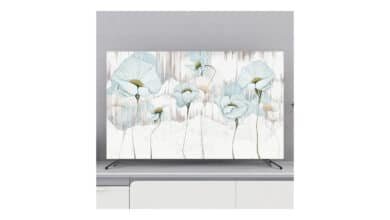 Capa de TV de arte moderna de 32 a 80 polegadas, protetor de tela à prova de poeira para telas LCD, capa protetora de estilo simples com bordas elásticas decoração de sala de estar interna – flor 3||