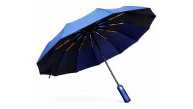 Guarda Chuva Automático Reforçado – Resistente ao Vento e com Proteção UV – Compacto, Dobrável e Portátil para Bolsa e Mochila