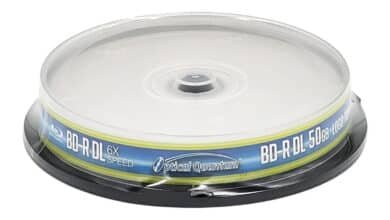 Optical Quantum OQBDRDL06LT-10 6X 50 GB BD-R DL Blu-Ray Dupla Camada Gravável Logo Top 10 Discos Eixo