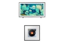 Samsung Combo Vision AI TV 55″ The Frame 4K LS03F + Music Frame Samsung LS60D