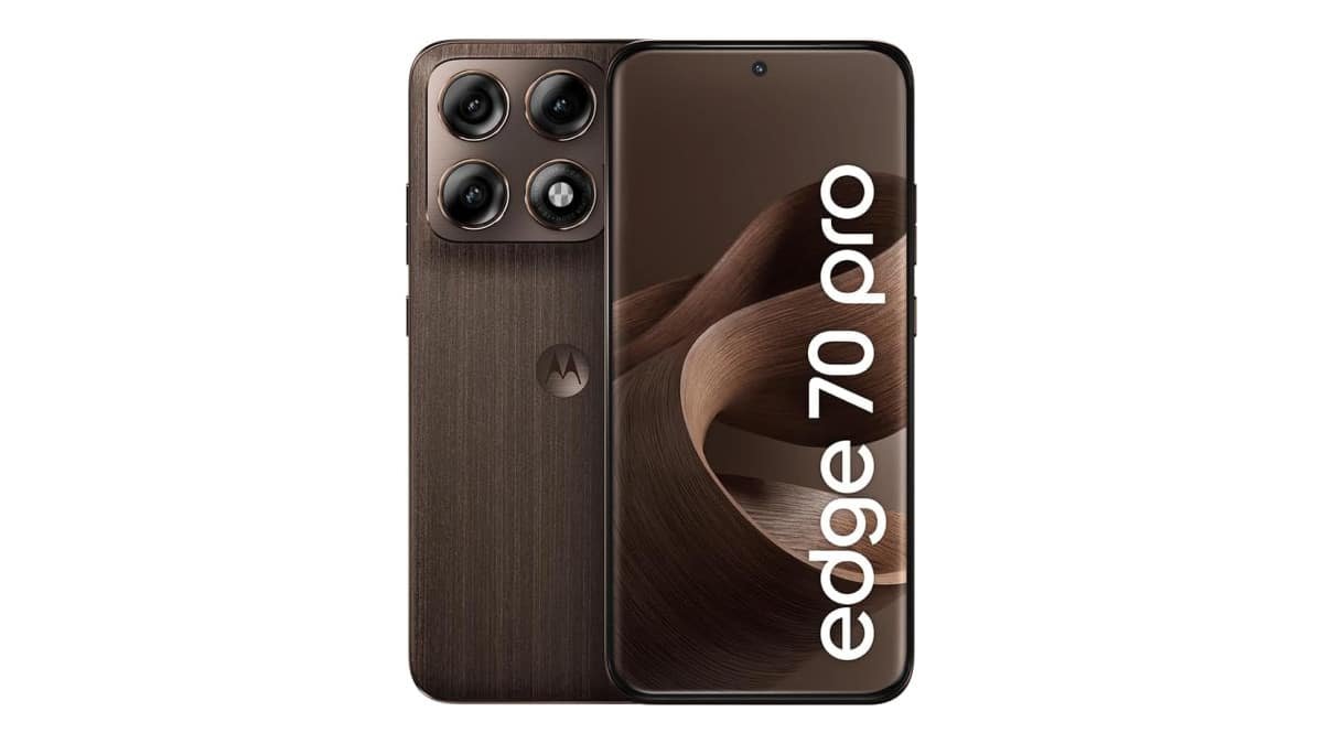 Smartphone Motorola Edge 70 PRO 5G – 256GB 24GB (12GB RAM+12GB Ram Boost), 4 câmeras de 50MP, Tela 1.5K extreme AMOLED 144Hz, Bateria 6500 mAh, IP68/IP69 – Madeira