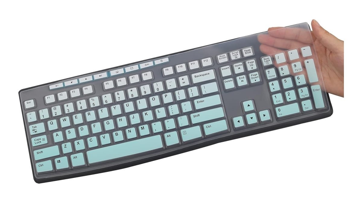 Capa protetora para teclado Logitech MK295 MK275 MK270 sem fio, teclado Logitech K200 K260 K270 MK200 MK260 (não serve para outros modelos de teclado) – verde menta
