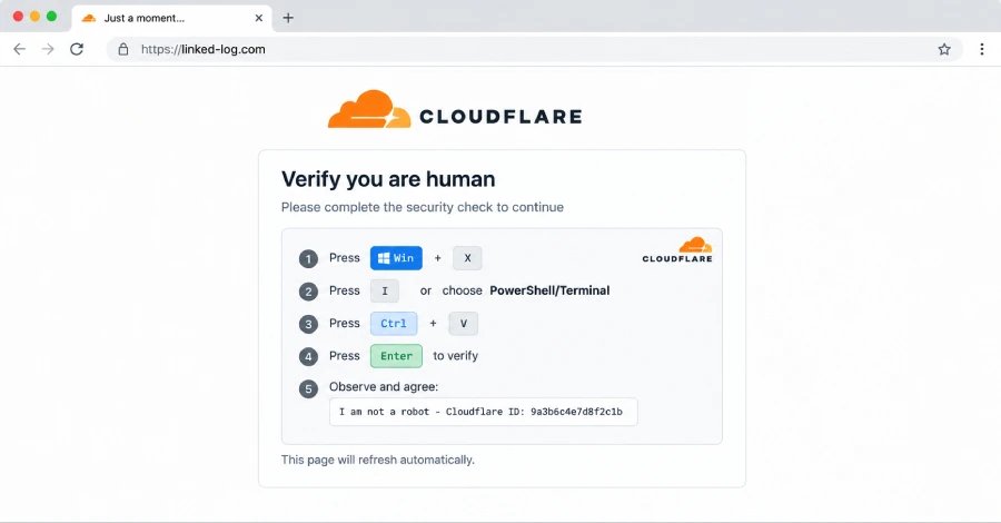 TerminalFix espalha backdoor via CAPTCHAs falsos do Cloudflare