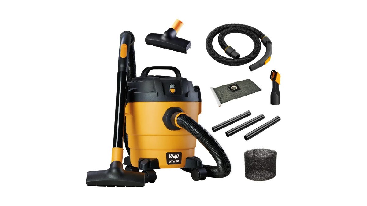 Aspirador De Pó e Água Wap Gtw 10 Compacto 1400w 10 Litros Amarelo