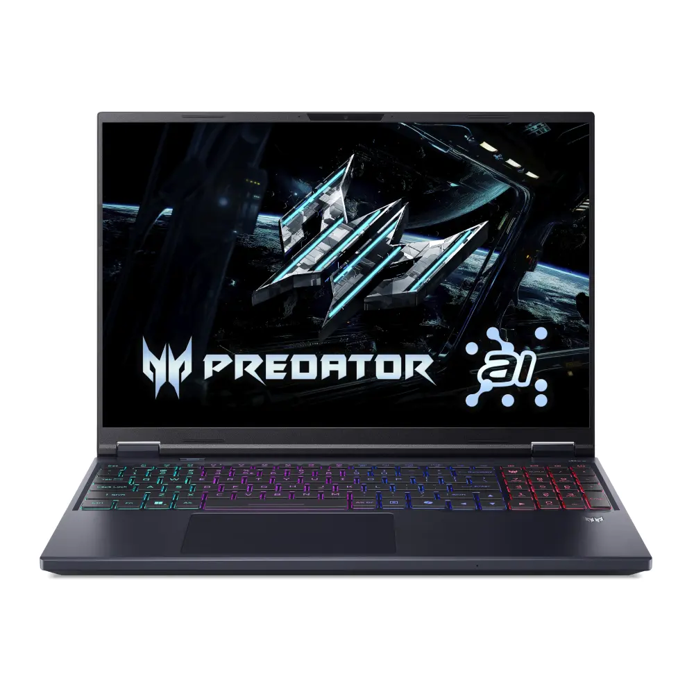 Acer Predator Helios Neo 16 Mercado Livre, notebook gamer com tela aberta mostrando o logo Predator AI
