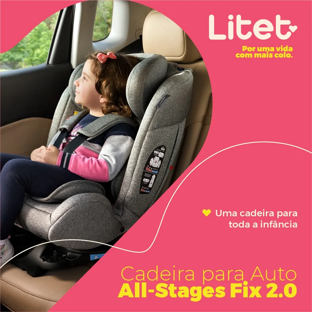 Detalhe do sistema de reclinagem e do cinto de 5 pontos da Cadeira de Carro All-Stages Isofix Litet
